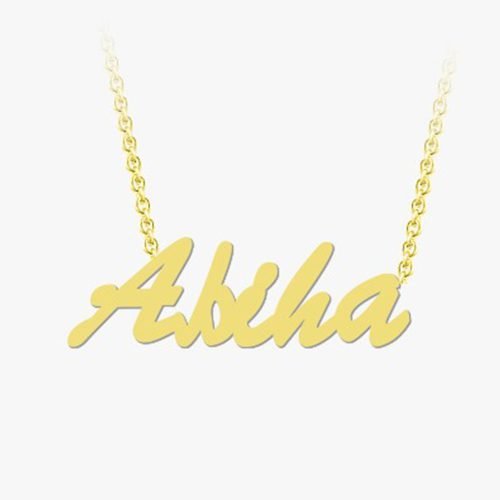 Abiha Golden Name Pendant - Customized 